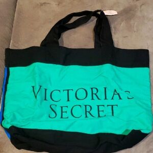 NWT Victoria's Secret Black and Green Tote Bag.